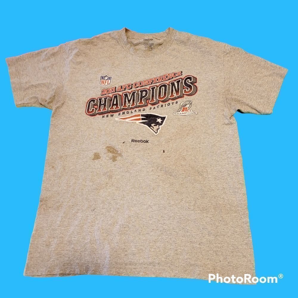 Vintage Reebok 2011 NFL 2011 AFC Conference Champions New England Patriots  top